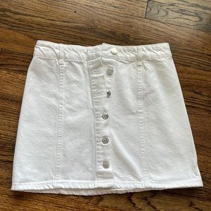 Forever 21 white denim button up skirt.
